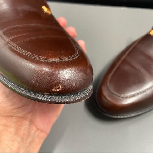 Vtg Florsheim Imperial‎ Gold Bit Penny Loafers Brown Leather Dress Shoes Sz 10 D - Picture 11 of 13